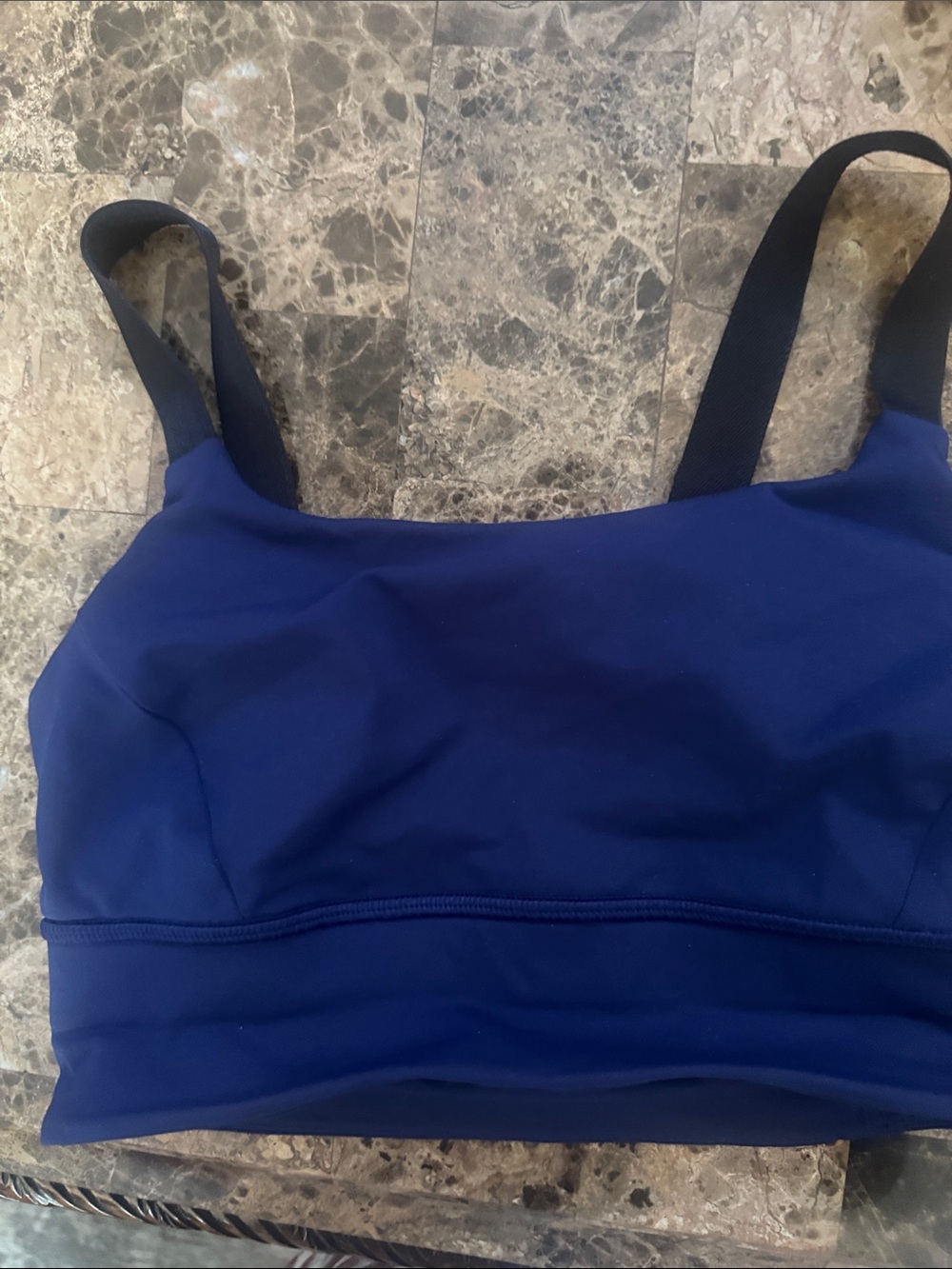 lululemon athletica Navy Blue One-Piece Swim Top with Black Straps